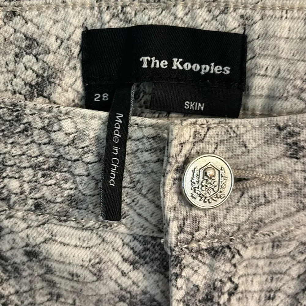 The Kooples Skin White Snake Print Pants Jeans Size 28